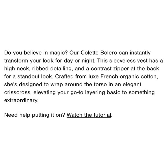 NWT MARCELLA New York Colette Bolero French Organic Cotton Vest Black Size Small - Picture 14 of 14